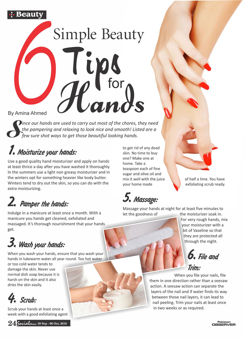 6 Simple Beauty Tips For Hands – Social Diary