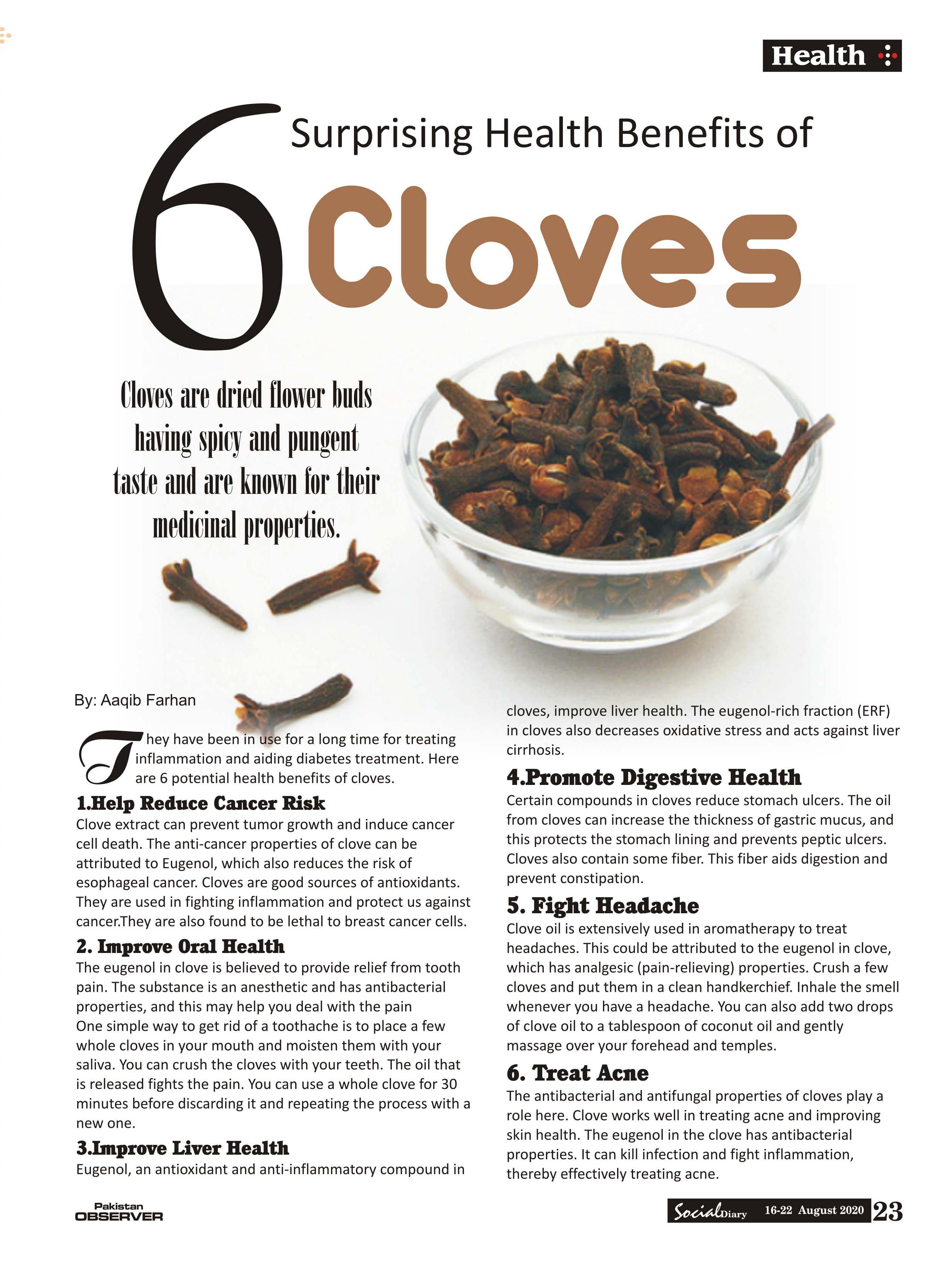 6 Surprising Health Benefits of Cloves Social Diary Magazine