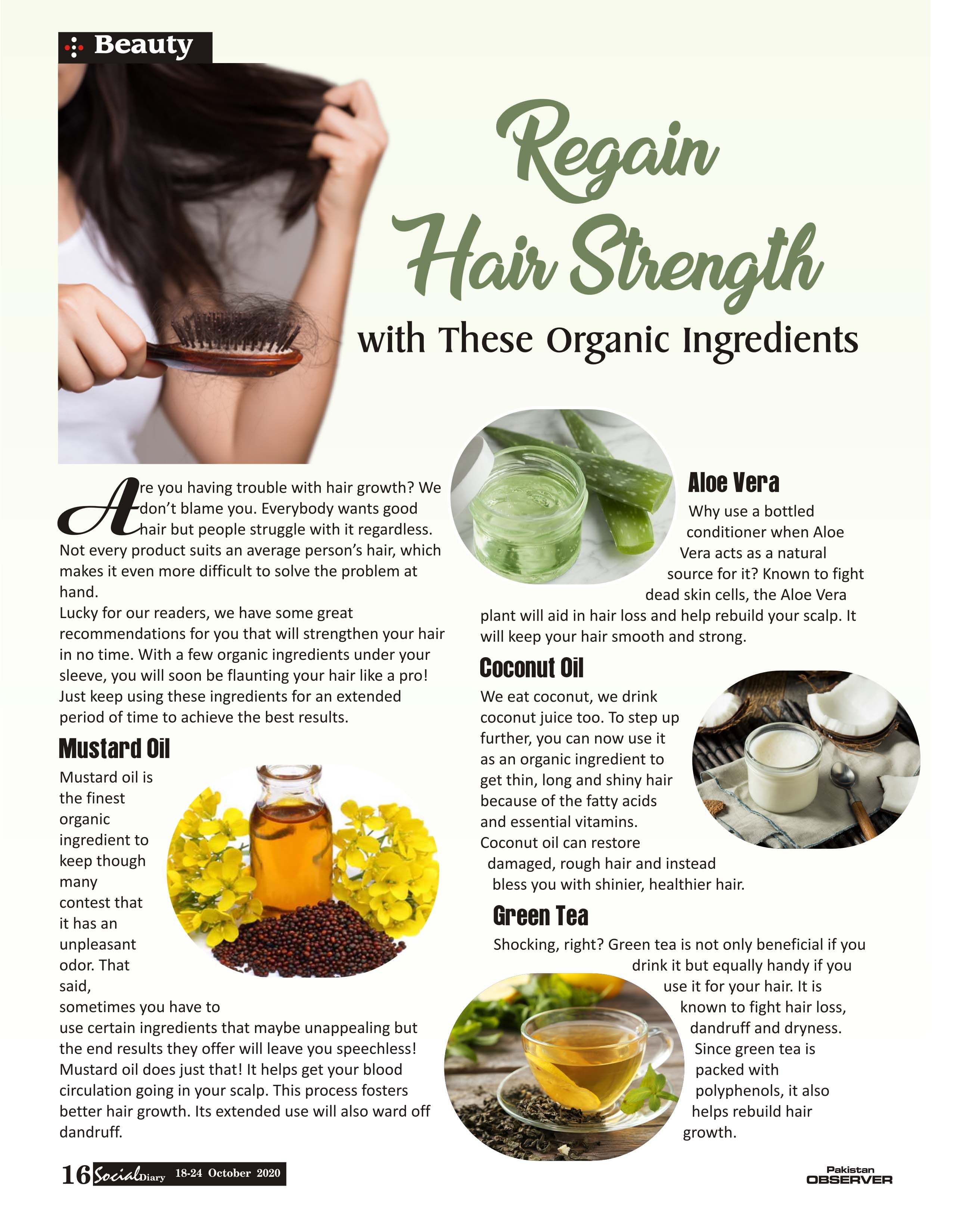 Regain Hair Strength with These Organic Ingredients – Social Diary